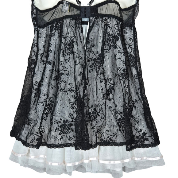 Vintage Seductivewear Cinema Etoile Chemise Womens Medium Black Babydoll Lined - Picture 6 of 9